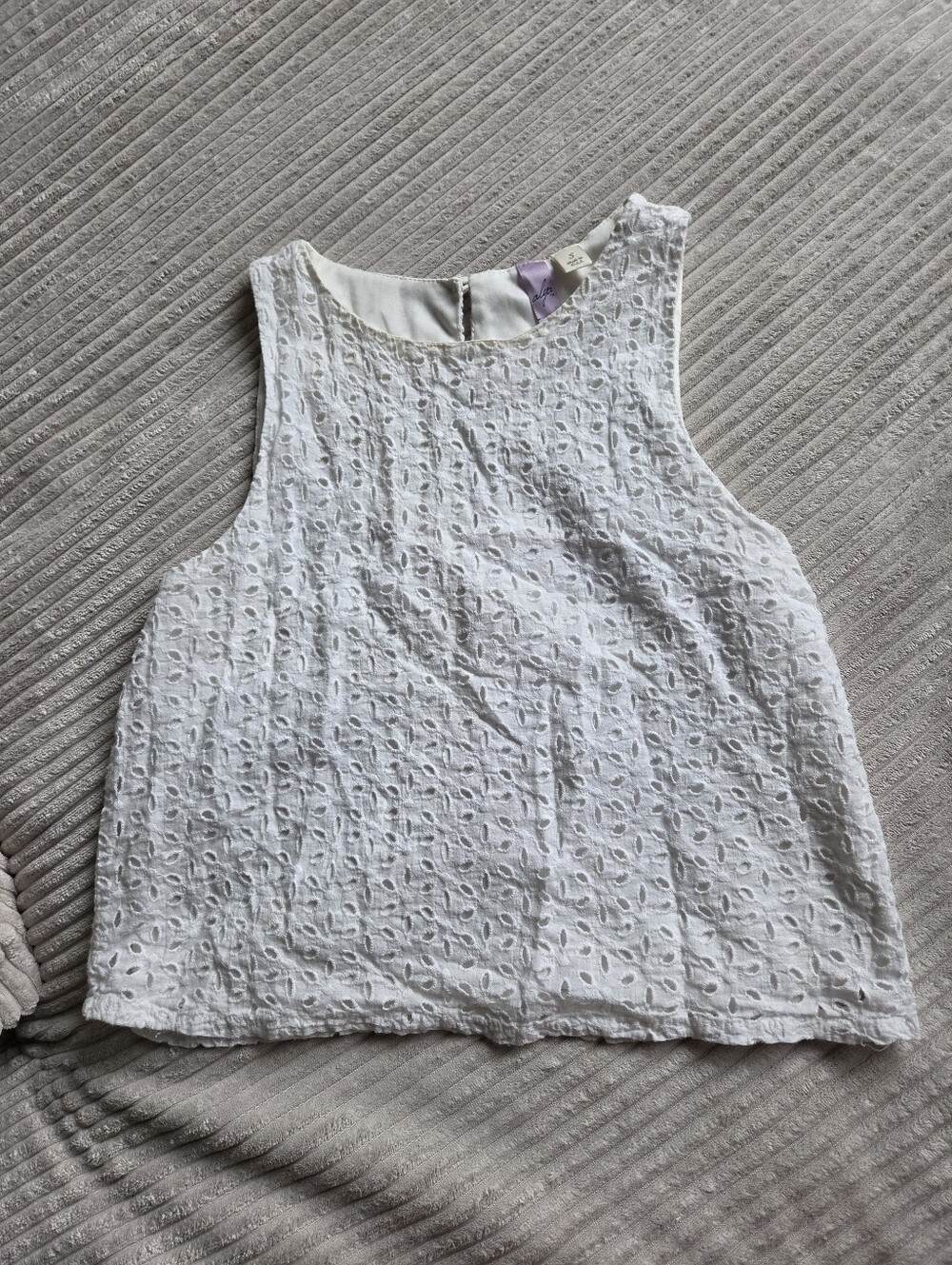 Cropped Eyelet Blouse